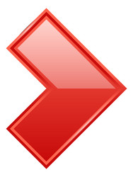 Red arrow sign glossy right direction pointer vector