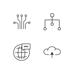 Web simple outlined icons set vector