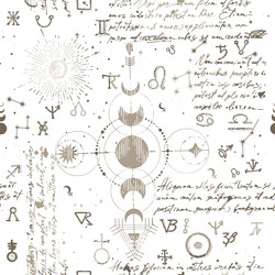 a pattern with an esoteric manuscript vector image