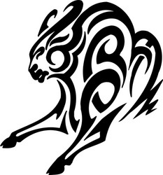 bull in tribal style - image Vector Image