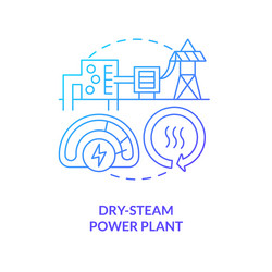 Dry-steam power plant concept icon Royalty Free Vector Image