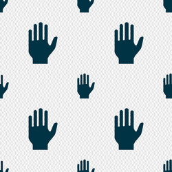 Hand print sign icon stop symbol seamless abstract vector