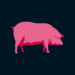In flat style pig Royalty Free Vector Image - VectorStock