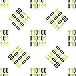 line binary code icon isolated seamless pattern vector image