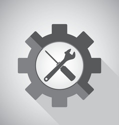 Object tool icon design wrench with screwdriver vector