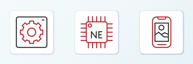 set line mobile phone computer api interface vector image