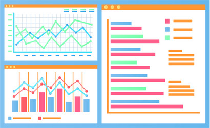 statistics and data in visual representation set vector image