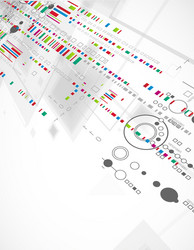 abstract technological background with various vector image
