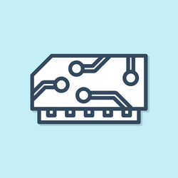 blue line ram random access memory icon isolated vector image