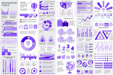 bundle infographic elements data visualization vector image