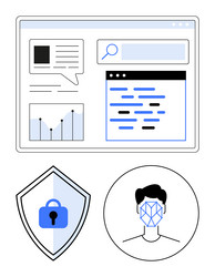data security concepts with website analytics vector image