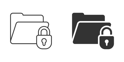 files folder permission icon in flat style vector image