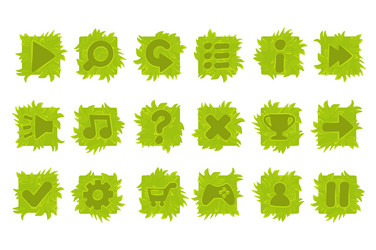 set grass buttons for game menu vector image
