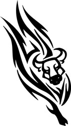 Tribal Bull Strength Symbol Vector Image