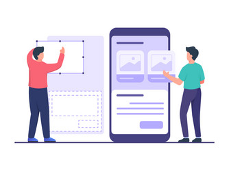 ui designer create wireframe using tool vector image