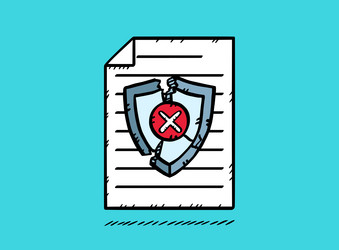 document with cracked antivirus shield vector