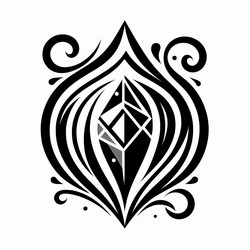 Intricate Tribal Diamond Emblem Vector Image