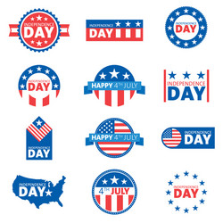 Label and tag set independence day 4th of july vector