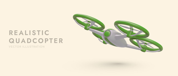 quadcopter in flight bottom view realistic image vector image
