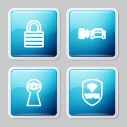 set line lock smart car alarm system keyhole vector image