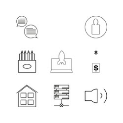web linear icon set simple outline icons vector image