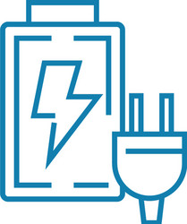 Accumulator charging linear icon concept vector