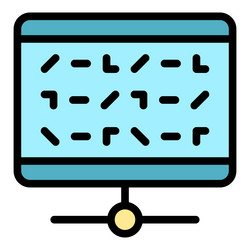 cipher encryption icon color outline vector image