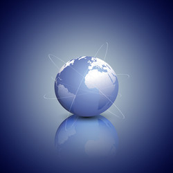 globe network connections blue design background vector