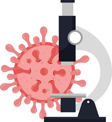 microscope with particle covid19 19 isolated icon vector image