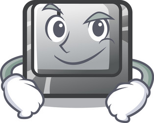 smirking button i in character shape vector image