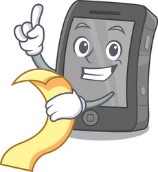 Cartoon iPad with Menu on Table vector image