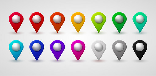 Map location pointer 3d arrow color navigation vector