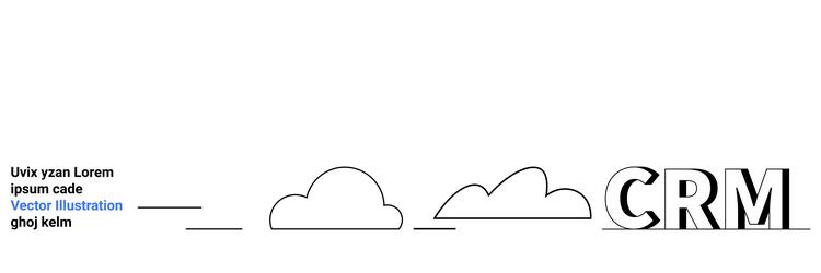 minimalistic crm concept with clouds and bold vector image