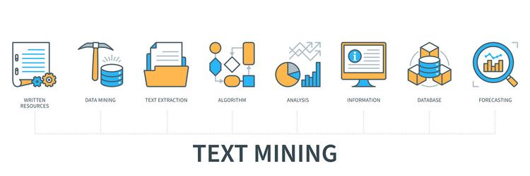 Text Mining Data Analysis Infographic vector image