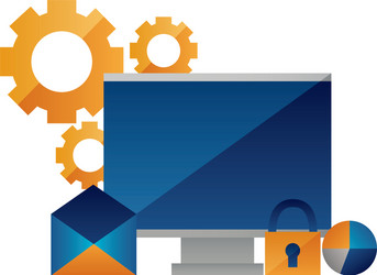 computer email chart security setting vector image