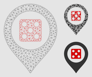 dice map marker mesh network model vector image