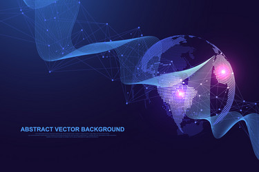 global social network networking and data vector image
