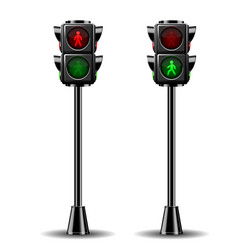 pedestrian traffic lights red and green isolated vector