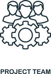 project team icon outline style thin line vector image