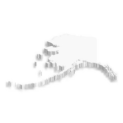 alaska us state 3d map Vector Image
