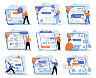 application testing metaphor software vector image