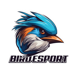 Bird esport logo mascot design flying vector