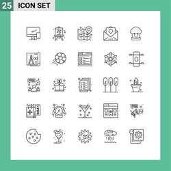 25 universal lines set for web and mobile vector image