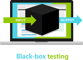 black box testing input output process software vector image