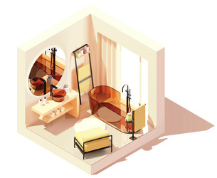 Isometric modern bathroom Royalty Free Vector Image