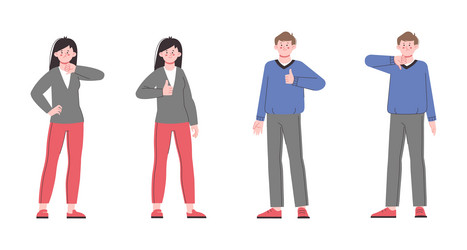 Concept of like and dislike men women show Vector Image