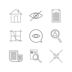 web linear icon set simple outline icons vector image
