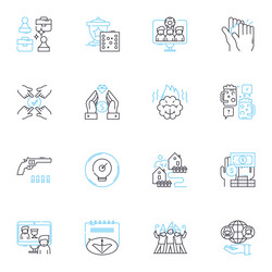 labor performance linear icons set efficiency vector image