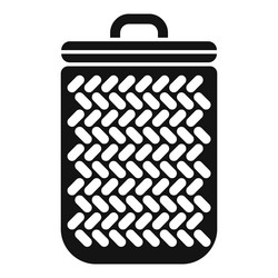 office trashcan with wicker pattern being full vector image