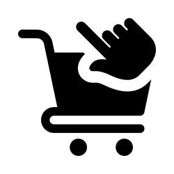 selecting cart to add on products vector image